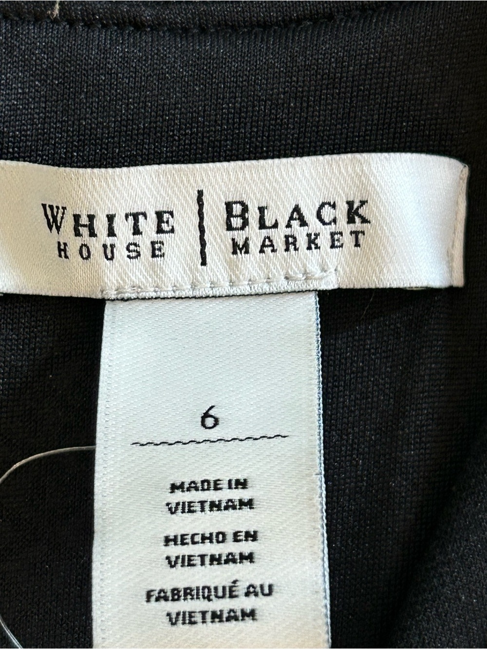 White House Black Market Black & White Fitted Midi Sheath Dress Zip Closure Sz 6 - Picture 2 of 11